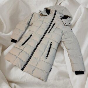 Noize Hannah Mid Length Parka in “Snow” size XS
